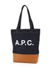 Apc A.p.c. Two-tone Denim And Leather Axelle Shopping Bag In Brown