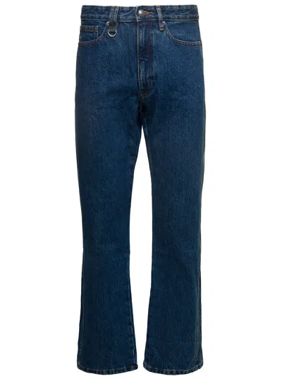 APC AYRTON BLUE FIVE-POCKET STRAIGHT JEANS WITH D RING IN COTTON DENIM MAN