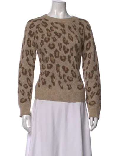 Pre-owned A.p.c. Baby Alpaca Animal Print Sweater In Brown
