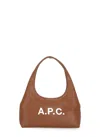 Apc A.p.c. Structured Shoulder Bag With Bold Lettering In Brown