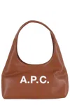 Apc A.p.c. Baby Ninon Shoulder Bag With Logo Print In Brown