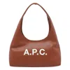 Apc A.p.c. Baby Ninon Shoulder Bag With Logo Print In Brown