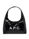 A.p.c. Women Black Synthetic Leather Small Ninon Shoulder Bag