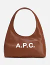Apc A.p.c. Structured Shoulder Bag With Bold Lettering In Brown
