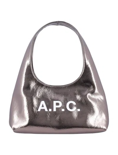 Apc A.p.c. Baby Ninon Shoulder Bag In Silver