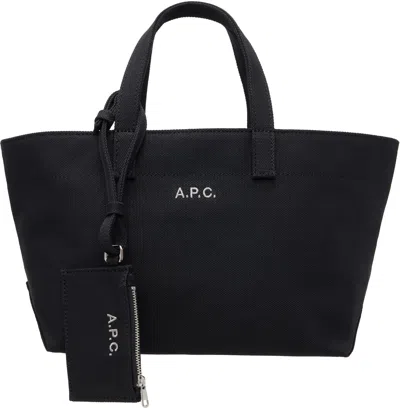 Apc Back 'le Drummer' Toile Small Tote In Black