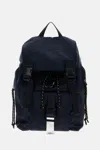 Apc A.p.c. Navy Blue Backpack With Flap Closure And Logo Applique In Blue
