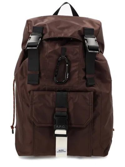 Apc Backpack Trek With Logo In Brown