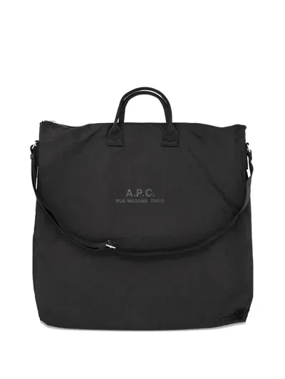 A.p.c. Paris Backstage Large Tote Shoulder Bag In Black