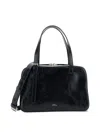 Apc Virginie Black Shoulder Bag With Removable Shoulder Strap And Front Logo In Leather Woman In Black