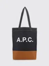 A.p.c. A. P.c. Cotton Denim Tote Bag With Logo In Black