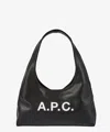 Apc Rounded Silhouette Shoulder Bag With Bold Logo In Black