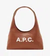 Apc A.p.c. Baby Ninon Shoulder Bag With Logo Print In Brown