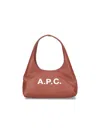Apc A.p.c. Baby Ninon Shoulder Bag With Logo Print In Brown