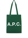 Apc A.p.c. Lou Green Canvas Tote Bag In Green