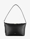 Apc Vera Black Shoulder Bag With Embossed Logo Lettering On The Front And Adjustable Shoulder Strap In G