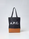 Apc A.p.c. A.p.c Woman Fabric And Leather Tote Bag With Print In Leather