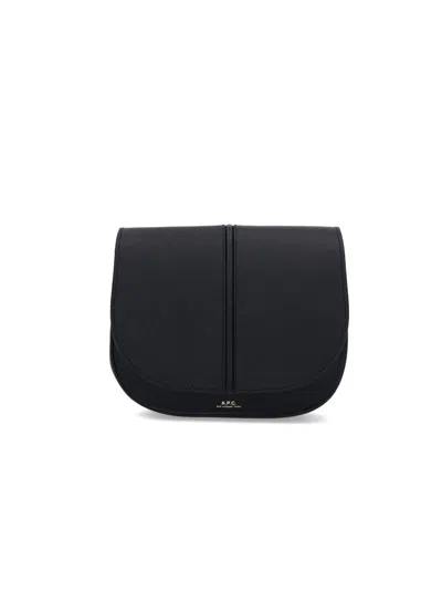 Apc A.p.c. Betty Crossbody Bag In Black Leather With Logo