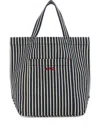 Apc Printed Denim Thais Shopping Bag In Bleu Fonce/blanc
