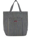 Apc Printed Denim Thais Shopping Bag In Bleu Fonce/blanc