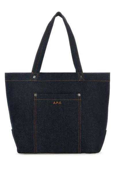 Apc Navy Thais Tote In Blue