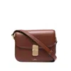 Apc Grance Brown Small Crossbody Bag Wirh Embossed Logo Lettering On The Front And Adjustable Shoulder S In Brown