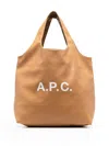 Apc A.p.c. Dark Brown Synthetic Leather Ninon Shopping Bag In Brown