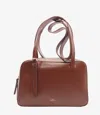 Apc A.p.c. Structured Shoulder Bag With Top Zip Closure In Brown