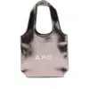 Apc Small Ninon Metallic Logo Tote Bag In Silver