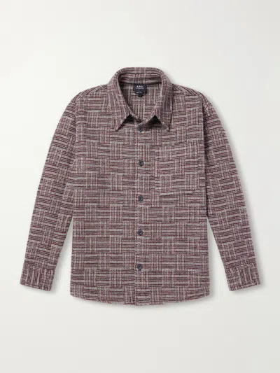 A.p.c. Baptiste Merino Wool Overshirt In Multi