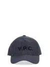 Apc Visor Cap In Textured Denim Blend In Blue