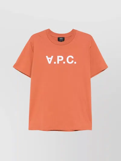 Apc Basic Crew Neck T-shirt In Orange