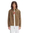 A.p.c. Basile Brodée Poitrine Overshirt In Cac - Frosted Chestnut Brown