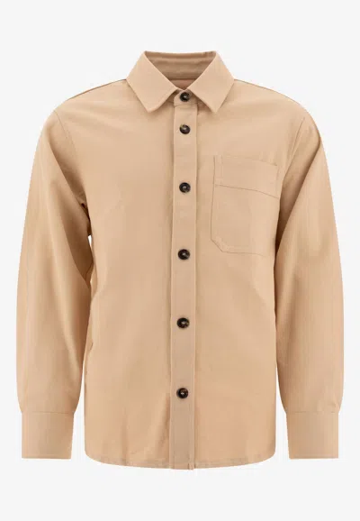 Apc Basile Button-up Overshirt In Beige