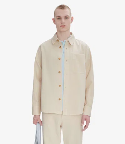 Apc Basile Cavalier Overshirt Xl Pale Blue / Ecru