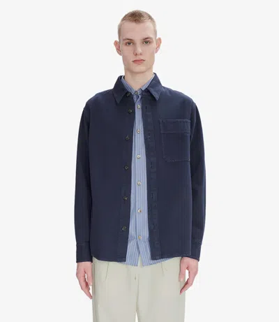 Apc Basile Cavalier Overshirt Xs Dark Navy Blue