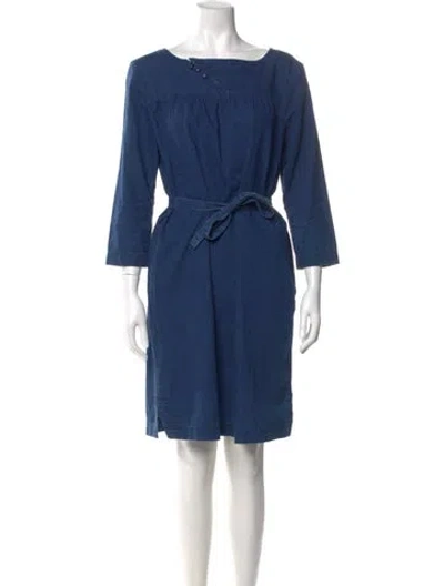 Pre-owned Apc Bateau Neckline Knee-length Dress In Blue