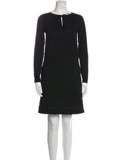 Pre-owned Apc Bateau Neckline Mini Dress In Black