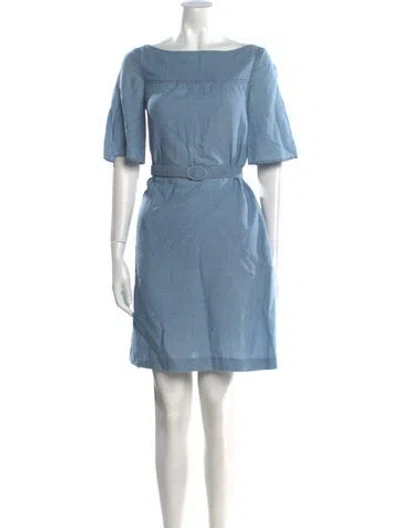 Pre-owned Apc Bateau Neckline Mini Dress In Blue
