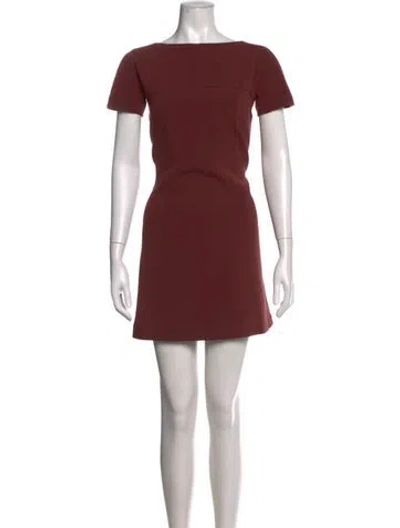 Pre-owned A.p.c. Bateau Neckline Mini Dress In Burgundy