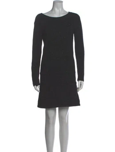 Pre-owned Apc Bateau Neckline Mini Dress In Gray