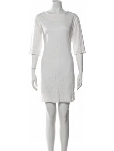 Pre-owned A.p.c. Bateau Neckline Mini Dress In White