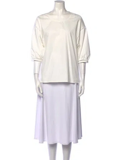 Pre-owned Apc Bateau Neckline Three-quarter Sleeve Tunic In Neutral