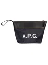 Apc Handle Leather Insert Stitched Beauty Case In Blue