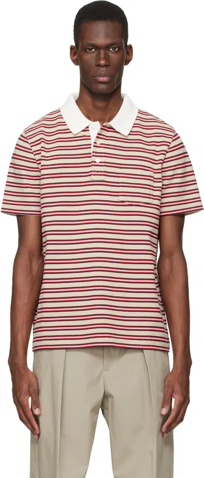 Apc Beige & Red Oscar Polo