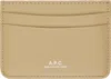 Apc Beige André Card Holder In Bap Sahara
