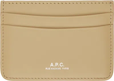 Apc Beige André Card Holder In Bap Sahara