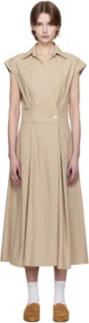 Apc A.p.c. Beige Midi Dress In Cotton In Bba Beige