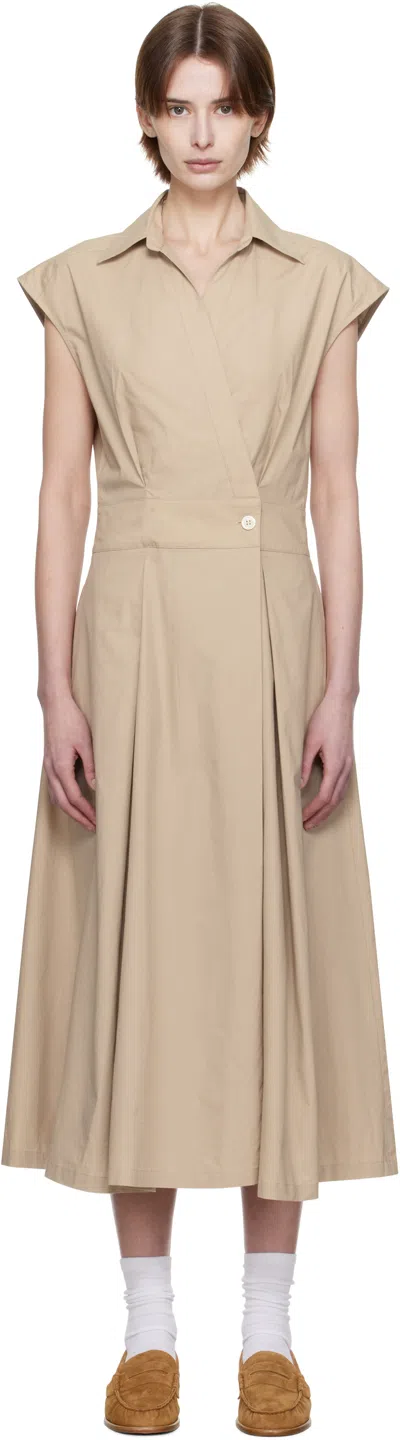 APC BEIGE ATHENA MIDI DRESS