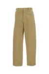 A.p.c. Beige Cotton Chino Trousers With Custom Button Detail In Brown